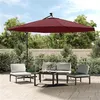 Image de vidaXL Parasol déporté avec lumières LED Rouge bordeaux 350 cm