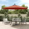 Image de vidaXL Parasol déporté avec lumières LED Terre cuite 350 cm