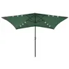 Image de vidaXL Parasol de jardin avec LED et mât en acier Vert 2x3 m313786