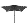 Image de vidaXL Parasol de jardin avec LED et mât en acier anthracite 2x3 m313788
