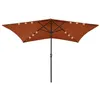 Image de vidaXL Parasol de jardin avec LED et mât en acier terre cuite 2x3 m313791
