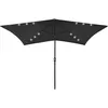 Image de vidaXL Vidaxl Parasol Avec Led Et Mât En Acier Noir 2x3 M