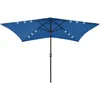 Image de vidaXL Vidaxl Parasol Avec Led Et Mât En Acier Bleu Azuré 2x3 M