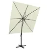 Image de vidaXL Parasol de jardin à 4 niveaux avec mât en aluminium sable