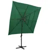 Image de vidaXL Parasol de jardin à 4 niveaux avec mât en aluminium vert