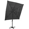 Image de vidaXL Parasol de jardin à 4 niveaux avec mât en aluminium anthracite
