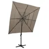 Image de vidaXL Parasol à 4 niveaux avec mât en aluminium Taupe 250x250 cm