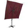 Image de vidaXL Vidaxl Parasol À 4 Niveaux Avec M?T En Aluminium Bordeaux 250x250 Cm