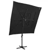 Image de vidaXL Parasol de jardin à 4 niveaux avec mât en aluminium noir313826
