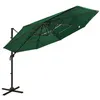 Image de vidaXL Parasol à 4 niveaux avec mât en aluminium Vert 3x3 m