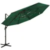 Image de vidaXL Vidaxl Parasol À 4 Niveaux Avec Mât En Aluminium Vert 3x3 M