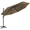 Image de vidaXL Vidaxl Parasol À 4 Niveaux Avec Mât En Aluminium Taupe 3x3 M