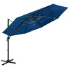 Image de vidaXL Parasol à 4 niveaux avec mât en aluminium Bleu azuré 3x3 m