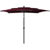 Image de vidaXL Vidaxl Parasol À 3 Niveaux Avec Mât En Aluminium Bordeaux 2,5x2,5 M