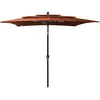 Image de vidaXL Vidaxl Parasol À 3 Niveaux Avec Mât En Aluminium Terre Cuite 2,5x2,5 M