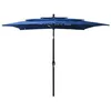 Image de vidaXL Parasol à 3 niveaux avec mât en aluminium Bleu azuré 2,5x2,5 m