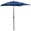 Image de vidaXL Vidaxl Parasol À 3 Niveaux Avec Mât En Aluminium Bleu Azuré 2x2 M