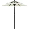 Image de vidaXL Parasol à 3 niveaux avec mât en aluminium Sable 2 m