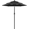 Image de vidaXL Vidaxl Parasol À 3 Niveaux Avec Mât En Aluminium Noir 2 M