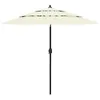 Image de vidaXL Parasol à 3 niveaux avec mât en aluminium Sable 2,5 m