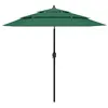 Image de vidaXL Parasol à 3 niveaux avec mât en aluminium Vert 2,5 m