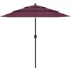Image de vidaXL Vidaxl Parasol À 3 Niveaux Avec Mât En Aluminium Bordeaux 2,5 M