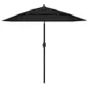 Image de vidaXL Parasol de jardin à 3 niveaux avec mât en aluminium noir 2,5 m313866