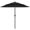 Image de vidaXL Vidaxl Parasol À 3 Niveaux Avec Mât En Aluminium Noir 2,5 M