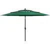 Image de vidaXL Vidaxl Parasol À 3 Niveaux Avec Mât En Aluminium Vert 3,5 M
