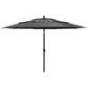 Image de vidaXL Parasol à 3 niveaux avec mât en aluminium Anthracite 35 m