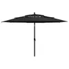 Image de vidaXL Parasol à 3 niveaux avec mât en aluminium Noir 35 m