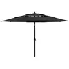 Image de vidaXL Vidaxl Parasol À 3 Niveaux Avec Mât En Aluminium Noir 3,5 M