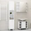 Image de vidaXL Ensemble de meubles de salle de bain 3pcs Blanc Bois ingénierie