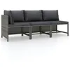 Image de vidaXL Salon de jardin 3 pcs avec coussins Résine tressée Gris313505
