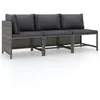 Image de Vidaxl Salon De Jardin 3 Pcs Avec Coussins RÃ©sine TressÃ©e Gris