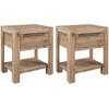 Image de vidaXL Vidaxl Tables De Chevet Avec Tiroirs 2 Pcs 40x30x48 Cm Acacia Solide