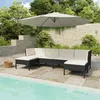 Image de vidaXL Salon de jardin 6 pcs avec coussins résine tressée noir3056962