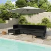 Image de vidaXL Salon de jardin 6 pcs avec coussins résine tressée noir3056963