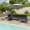 Image de vidaXL Salon de jardin 6 pcs avec coussins résine tressée gris3056964