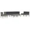 Image de Salon De Jardin 9 Pcs Avec Coussins RÃ©sine TressÃ©e Gris
