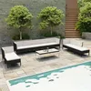 Image de vidaXL Salon de jardin 10 pcs avec coussins Résine tressée Noir3056974