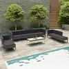 Image de vidaXL Salon de jardin 10 pcs avec coussins Résine tressée Gris3056976