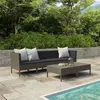 Image de vidaXL Salon de jardin 6 pcs avec coussins résine tressée gris3056984