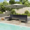 Image de vidaXL Salon de jardin 6 pcs avec coussins résine tressée gris3056988