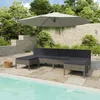 Image de Vidaxl Salon De Jardin 6 Pcs Avec Coussins RÃ©sine TressÃ©e Gris