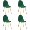 Image de vidaXL Chaises à manger lot de 4 Vert foncé Velours