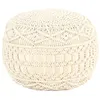 Image de vidaXL Pouf fait à la main en macramé 45x30 cm Coton324001