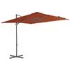 Image de vidaXL Parasol déporté avec mât en acier Terre cuite 250x250 cm
