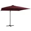 Image de vidaXL Parasol de jardin en porte-à-faux lumières LED rouge bordeaux312310