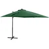 Image de vidaXL Vidaxl Parasol Déporté Avec Mât Et Lumières Led Vert 250 Cm